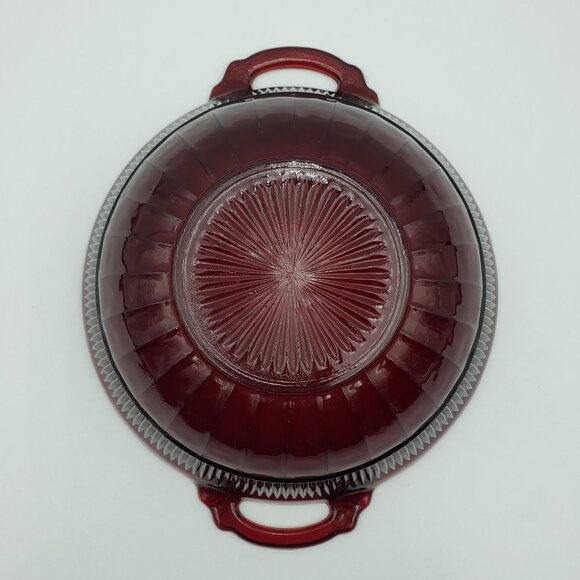 Anchor Hocking Coronation Royal Ruby Bowl Ruby Red Glass 8" Serving Bowl - Picture 4 of 4